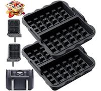 BYKITCHEN Accesorio para freidora de aire caliente Ninja/Cosori 2 cámaras/Dual Blaze, 2 piezas de forma de gofres para Ninja Airfryer, accesorios con AF400EU, SL400EU y AF500DE, accesorio para