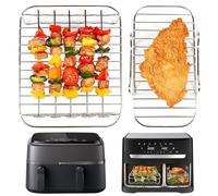 BYKITCHEN Accesorios Air Fryer para Philips 3000 Dual Basket, Accesorios Air Fryer para Moulinex Dual Easy Fry & Grill, 2 soportes de freidora de aire con 5 pinchos