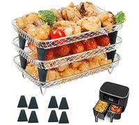 BYKITCHEN Estante para freidora de aire para ninja doble canasta, 3 capas, estantes de tocino apilables de acero inoxidable 304, instantánea, EMtronics