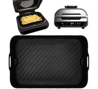 BYKITCHEN Forro de Silicona para Freidora de Aire Ninja Foodi MAX Health Grill [AG551UK], Forro Rectangular Grande de Silicona para Cesta