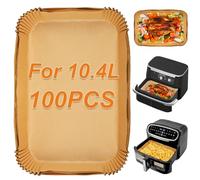 BYKITCHEN Forros para freidora de aire Ninja AF500UK AF500UKCP 10.4L, 100 piezas de accesorios para freidora de aire Ninja Flex Drawer Megazone, compatible con Duronic 10L/Instant 8.5L, forros de