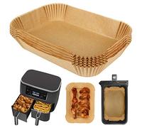 BYKITCHEN Forros para freidora de aire para Ninja Dual, accesorios para freidora de aire, compatible con Ninja AF300UK AF400UK, Salter y otras freidora de aire de doble zona (50 piezas)