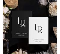 Bykiyevm Juego de 2 libros de votos de boda personalizados para él y ella, ceremonia de boda o expulsión, cuaderno de discurso, regalo de compromiso para novia y novio (2 juegos en blanco y negro)