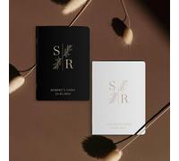 Bykiyevm Juego de 2 libros de votos de boda personalizados para él y ella, libro de votos de boda moderno personalizado con monograma de boda, regalo de ceremonia de renovación de votos de lámina