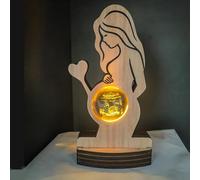 Bykiyevm Lámpara de fotos de ultrasonido personalizada, bola de fotos de cristal personalizada en 3D, marcos de madera con imagen de ultrasonido, luz nocturna LED personalizada, primer recuerdo del