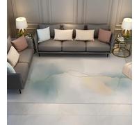 BYLEEHOMED Alfombra contemporánea de mármol Abstracto líquido Líneas Doradas Modernas en Acuarela y alfombras Finas Que no se mudan para de dormitorios de salón 60x90cm
