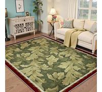 BYLEEHOMED Alfombra de área Lavable Vintage Boho 180x270cm Verde Salvia Estampado de Hojas de acanto botánico No se desprende y es fácil de cuidar Alfombras de Oficina en casa