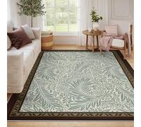 BYLEEHOMED Alfombra Floral Verde Salvia para Entrada Sala de Estar Residencia Estudiantil Lavable Linda Kalanchoe Ultradelgada Antideslizante para Interior Sala de Juegos 180x240cm