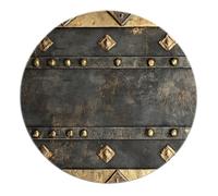 BYLEEHOMED Alfombra Industrial Redonda Motivo de Escudo metálico Pesado Alfombra Circular para Oficina Sala de Juegos Decoración del Dormitorio Antideslizante de Pelo bajo 60 cm