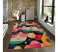 BYLEEHOMED Alfombra Lavable de Estilo Mid-Century Modern para salón alfombras geométricas de Gran tamaño oníricas moqueta Moderna de Suelo Ultrafina y de Pelo bajo 100x150cm