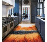 BYLEEHOMED Alfombra Lavable Fall Forest 100x150cm Estilo Natural Hojas de Arce de otoño Estampado de Paisaje de la Jungla Alfombra Antideslizante de Pelo bajo para Oficina en casa