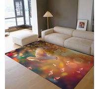 BYLEEHOMED Alfombra Lavable Sunrise Bright White Flying Dove Alfombra Grande Ultrafina Suave Antideslizante y Lavable para Dormitorio y salón 120x160cm