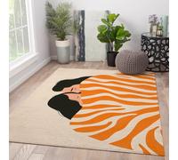 BYLEEHOMED Alfombra Moderna para Parejas Bohemias Estilo Naranja Brillante para salón Amantes románticos y Abrazos Alfombra Decoración acogedora del apartamento 120x180cm