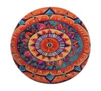 BYLEEHOMED Alfombra Redonda Azteca del suroeste Acuarela Vintage Flor alfombras Circular para salón Rústico Lavable Bohemia Decoración de Acento 60 cm