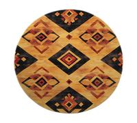 BYLEEHOMED Alfombra Redonda Bohemia del Oeste Bohemio Alfombra Tribal del suroeste del suroeste Lavable Alfombra Antideslizante de Pelo bajo para Piso en residencia 210 cm