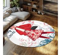 BYLEEHOMED Alfombra Redonda Floral para niñas Moda Sonriente Chica Ultra Suave Lavable y Deslizante Alfombra Circular Antideslizante para Dormitorio en la Entrada de la residencia 180 cm