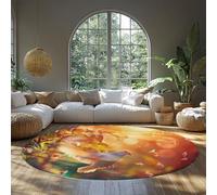 BYLEEHOMED Alfombra Redonda Lavable para Animales Alfombra Blanda Suave de Flying Dove Alfombra Circular Ultrafina Antideslizante y Lavable para Dormitorio salón 180 cm