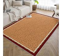 BYLEEHOMED Alfombras abstractas Vintage de 60x90cm para salón Naranja con Borde Rojo patrón Espiral Negro Alfombra Gran Antideslizante Lavable para la Sala de Juegos