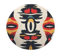 BYLEEHOMED Alfombras Circulares Estampadas del Oeste Alfombra Redonda Antideslizante de inspiración nativa Americana para pasillos Dormitorio decoración Tribal Abstracta 180 cm