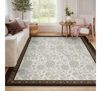 BYLEEHOMED Alfombras de Área Lavables para Sala de Estar Estilo William Morris Floral Antideslizante y Resistente a Manchas Alfombra Suave para Comedor Residencia Estudiantil Hogar 150x210cm