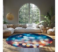 BYLEEHOMED Alfombras de área Todo el Año Nuevo City Night View Apertura desenfocada Estampado Antideslizante Moqueta de Pelo bajo para Oficina en el Comedor de la residencia 180 cm