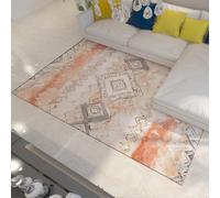 BYLEEHOMED Alfombras de Cocina Antideslizantes Lavables Vintage desgastadas Bohemias de Pelo bajo y Suave Oficina rústica Tribal con Estampado Moderno para la Entrada 60x120cm