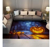 BYLEEHOMED Alfombras de Cocina de Halloween Espeluznante Calabaza Linterna Alfombras de Cocina para Piso de Pila Baja Granja Otoño Halloween Fiesta Decoración del hogar 200x300cm