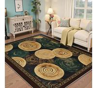 BYLEEHOMED Alfombras de Granja de Mediados de Siglo 180x240cm Abstract Circular Roll Chic Moqueta Resistente a Manchas para la Sala de Aprendizaje Escolar Zona de Mucho tránsito