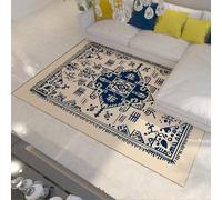 BYLEEHOMED Alfombras Lavables para salón Bohemias Tribales geométricas Azul Marino y Beige Nueva Alfombra de Arte Popular Antideslizante 60x120cm