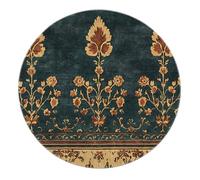 BYLEEHOMED Alfombras Redondas Lavables de Arte rococó Antiguo Estampado Floral botánico Oriental Tradicional para salón alfombras Circulares Bohemias para Dormitorio 180 cm