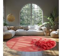 BYLEEHOMED Día de San Valentín Corazón Rojo Zona de Dormitorio Alfombras 90 cm Corazones Rojos Brillantes para Cortar Papel Alfombra Transparente y cómoda Aplica a la decoración del hogar