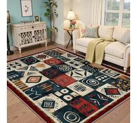 BYLEEHOMED Felpuestas de Noche para Suelo Collage Vikingo Bohemio Alfombra Lavable para Granja Vintage Alfombra para Entrada al Pasillo de 100x150cm