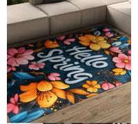 BYLEEHOMED Hola Spring Farmhouse Area Carpet 60x120cm rústica Lavable de Magnolias floridas Alfombra Suave Resistente a Manchas para Dormitorio