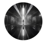BYLEEHOMED Ilusión óptica 3D Sala de Estar Alfombras Redondas alfombras simétricas de Ciencia ficción Túnel para Dormitorio Diseño Infinito de pasillos Profundos para Oficina 180 cm