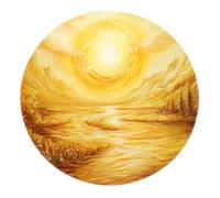 BYLEEHOMED Luz Solar sobre la Alfombra Redonda del río Dorado 90 cm casa de Campo Alfombra cálida de otoño para Zonas de Mucho tránsito en salón Dormitorio