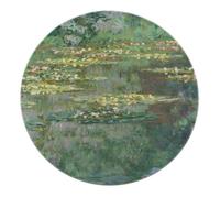 BYLEEHOMED Nenúfares de Claude Monet Alfombras de área Redondas para Sala de Estar Alfombra de círculo de Flores impresionista de Pelo bajo para Sala de Estar Dormitorio 150 cm