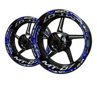 BYLKFC Papel Reflectante Pegatinas Reflectantes para Llanta De Motocicleta, para Yamaha MT07 MT 07 MT-07, Pegatina para Cubo De Rueda Calcomanías Llantas(Azul 1)