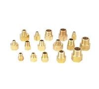 BYLSAGWHT 1/8" 1/4" 3/8" 1/2" NPT Female To Male BSP Brass Pipe Fitting Connector Joint for Pressure Gauge Air Gas Fuel Water Plumbing(Type 16)