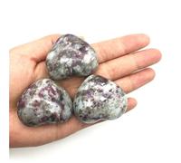 BYLSAGWHT 1 Piece Plum Blossom Tourmaline Crystal Heart Polished Gifts Decoration Quartz Crystals Home Decor(50-70mm)