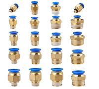 BYLSAGWHT 10/50PCS Pneumatic Fitting Air Connector PC 4mm 6mm 8mm 10mm 12mm Thread 1/8" 1/4" 3/8" 1/2" Hose Fittings Pipe Quick Connectors(PC4-M5,10 PCS) Brass Hose