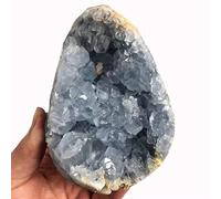 BYLSAGWHT 1pc 1600g-2000g Crystal Stone Rough Celestite Geode Egg Quartz Blue Spar Hole