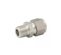 BYLSAGWHT 1PC 304 Stainless Steel Double Ferrule Fitting 8mm OD Tube to 1/2" Hex Male Thread Straight Joint
