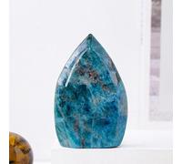 BYLSAGWHT 1PC Crystal Blue Apatite Raw Stone Polishing Flame Statue Home Desktop Decoration Crafts Gifts (Size : 100-150g)