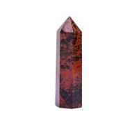 BYLSAGWHT 1PC Rock Red Obsidian Hexagonal Crystal Point Column Ornament Wand Home Decor Decoration Ornaments (Color : 50-60mm)