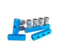BYLSAGWHT 20x20mm WxH with SML Fittings 1/4" BSP Female 2 Rows x 2 3 4 5 6 8 Ways Solid Aluminum Pneumatic Air Manifold Block Splitter(SML-2)