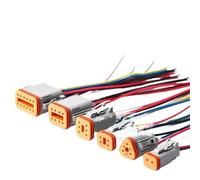 BYLSAGWHT 5 juegos de conectores automotrices impermeables con cableado de 15 cm DT06-2S/DT04-2P 3P 4P 6P 8P 12P macho hembra para automóvil (2P hembra)