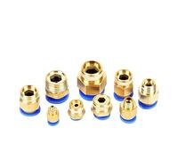 BYLSAGWHT 50/100/500 PCS Air Pneumatic Fitting Quick Connector Male Thread Compressed Hose Tube Pipe PC4-M5 PC6-01 PC8-02 PC10-03 PC12-04(PC6-01,50 PCS) Brass Hose