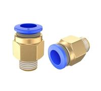 BYLSAGWHT 50Pcs PC Air Pneumatic Fitting 4mm 6mm 8mm 10mm 12mm Thread 1/4 1/2 1/8 3/8 Hose Fitting Tube Push Pressure 4-M5 6-M5(PC10-04) Brass Hose