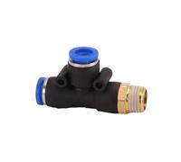 BYLSAGWHT 50PCS PD tee Air Pneumatic Fittings Quick Connector 4mm 6mm 8mm 10mm 12mm To Male Thread M5 1/8" 1/4" 3/8" 1/2"(PD12-02) Brass Hose