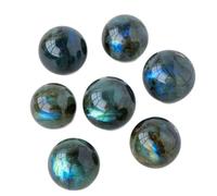 BYLSAGWHT 7 Pieces Quartz Sphere Labradorite Balls Crystal Stones Polished Hand Carved Ball Bead Bulk for Witchcraft Balancing Decor,20mm